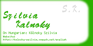 szilvia kalnoky business card
